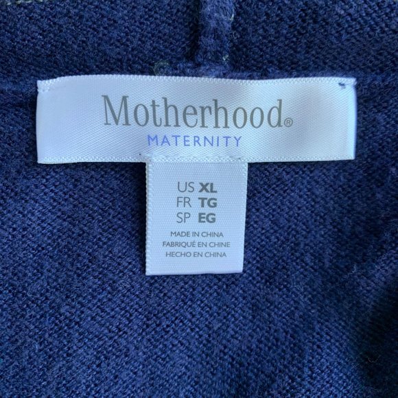 Motherhood Maternity XL Sweater Hooded Striped Gra - Picture 4 of 6
